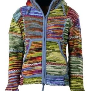 Handmade Hippie Woman Wool Jacket: Pure Wool