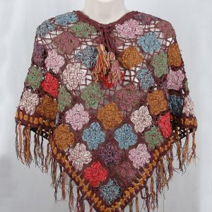 Hand Knitted Wool Crochet Poncho