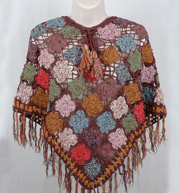 Hand Knitted Wool Crochet Poncho