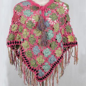 Hand Knitted Wool Crochet Poncho