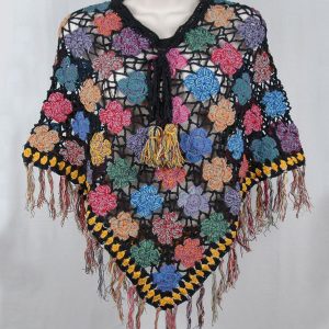 Hand Knitted Wool Crochet Poncho