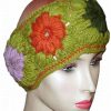 Floral Embroidered Green Mix Wool Headband