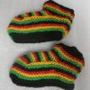Rainbow Tone Hand Knit Wool Slippers