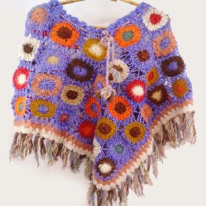 Hand Knitted Wool Crochet Poncho