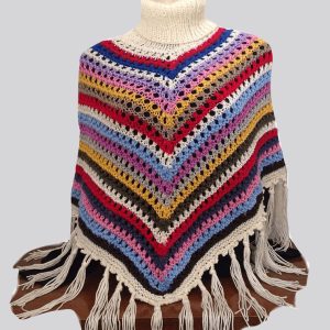 Hand Knitted Wool Crochet Poncho
