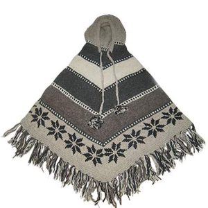 Hand Knitted Wool Crochet Poncho