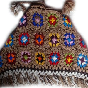 Hand Knitted Wool Crochet Poncho