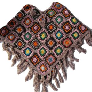 Hand Knitted Wool Crochet Poncho