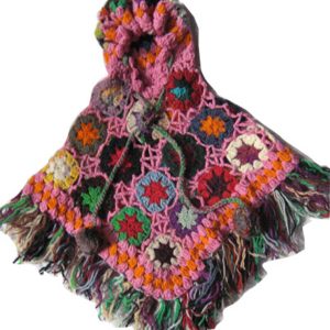 Hand Knitted Wool Crochet Poncho