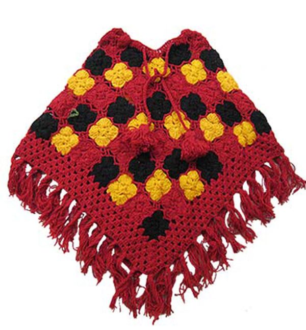 Hand Knitted Wool Crochet Poncho