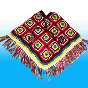 Hand Knitted Wool Crochet Poncho