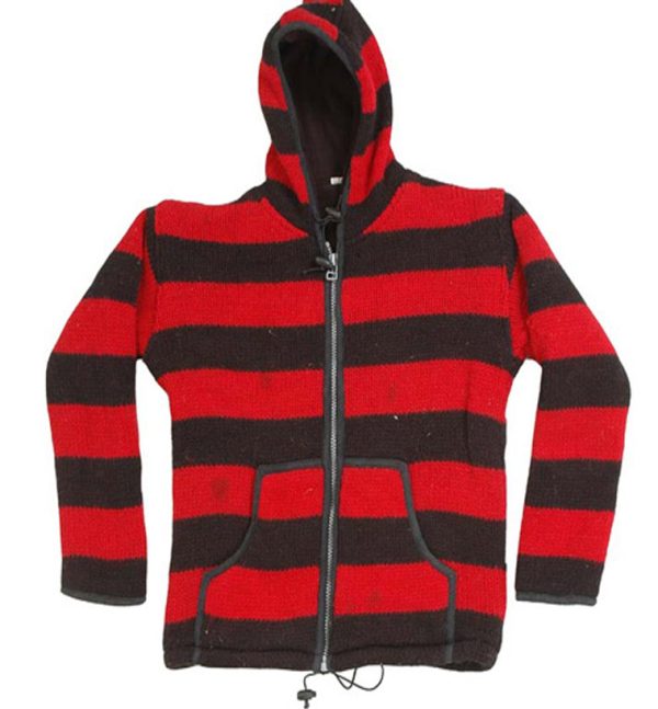 Black & Red Mix Inner Fleeced Wool Jacket