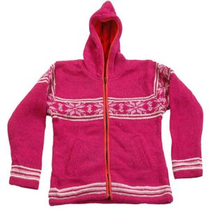 Pink Tone Cute Design Ladies Wool Jacket