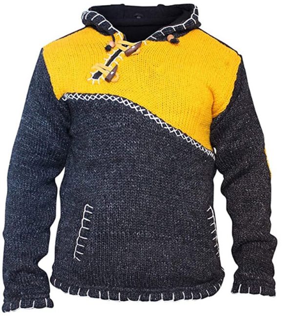 Knitted Wool Multicolor Men’s Winter Jacket