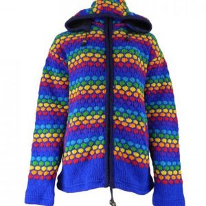 Handmade Hippie Woman Wool Jacket: Pure Wool