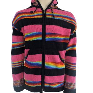 Handmade Hippie Woman Wool Jacket: Pure Wool