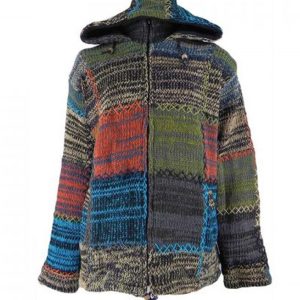 Handmade Hippie Woman Wool Jacket: Pure Wool