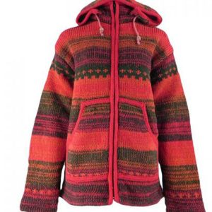 Handmade Hippie Woman Wool Jacket: Pure Wool