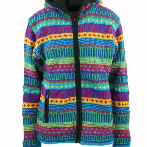 Handmade Hippie Woman Wool Jacket: Pure Wool