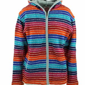 Handmade Hippie Woman Wool Jacket: Pure Wool