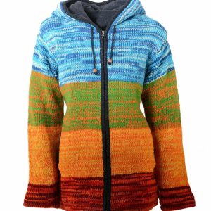 Handmade Hippie Woman Wool Jacket: Pure Wool