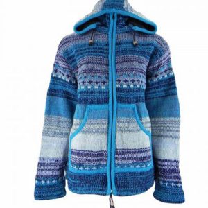 Handmade Hippie Woman Wool Jacket: Pure Wool