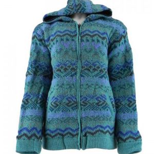 Handmade Hippie Woman Wool Jacket: Pure Wool