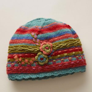 Handmade knit Wool beanie