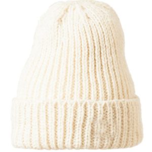 White Tone Hand Knit Woolen Beanie