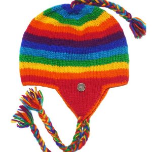 Handmade Wool Colorful Fleece-lined Earflap Hat