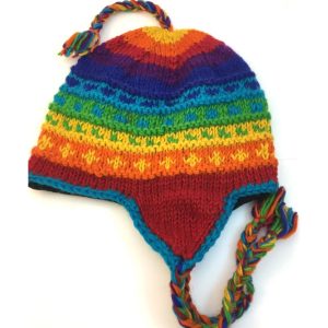 Handmade Wool Colorful Fleece-lined Earflap Hat