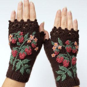 Handmade Knit Wool Gloves