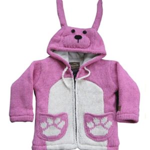 Pink Mix Cute Children Woolen Hoodie