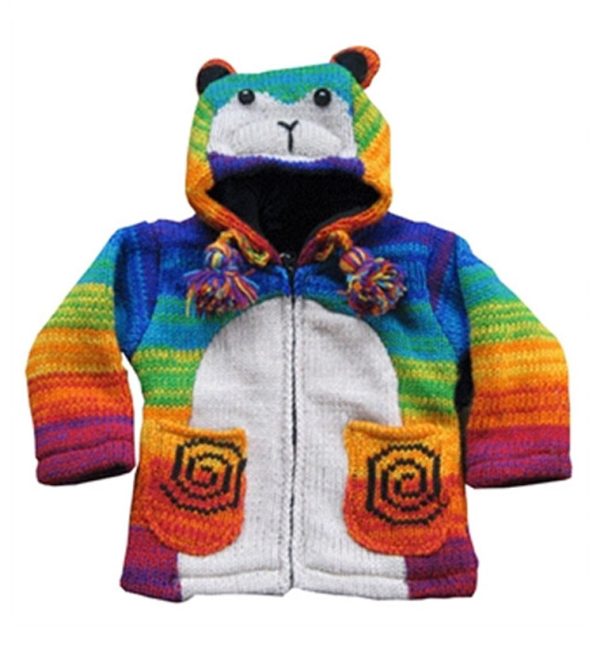 Colorful Hippie Cute Wool Jacket for Kids