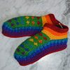 Hand Knitted Rainbow Tone Wool Shoes