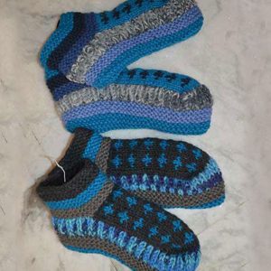 Bluish Mix Comfortable Woolen Shoes for Kids