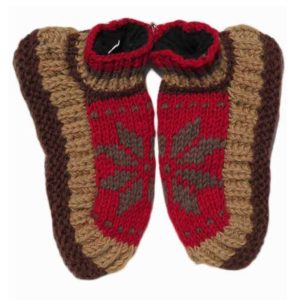 Hand knitted Handcrafted Colorful wool Slipper Socks
