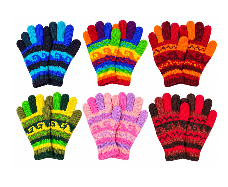 full-finger-hanamade-glove Rainbow Explosion Warm Knitted Wool Gloves