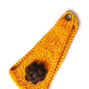 Plain Yellow Tone Knitted Wool Headband