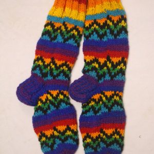 Rainbow Colored Winter Wool Socks