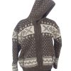 Large Hooded Woolen Jacket with Block Prints