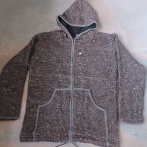 Hippie Wool Knitted Hooded Winter Jacket