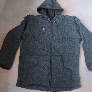 Plain Black Colored Himalayan Wool Jacket