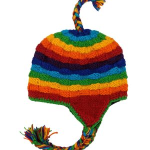 Handmade Wool Colorful Fleece-lined Earflap Hat