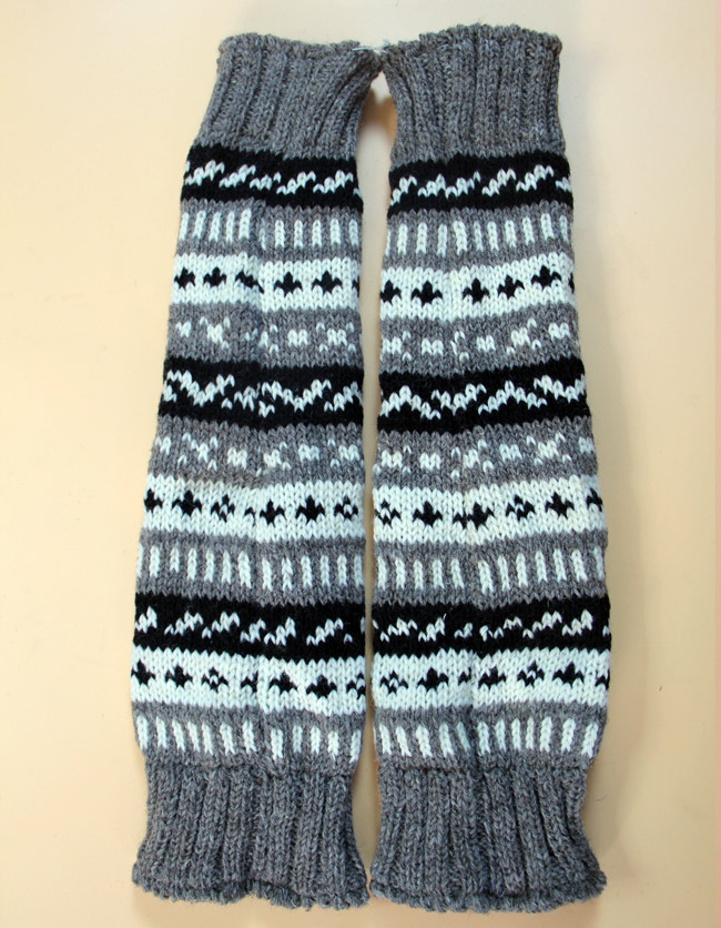Long Wool hand Knitted Leg Warmer - Nepal Knitting Wear Pvt Ltd.