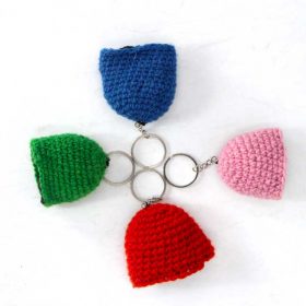 Handmade Plain Colored Woolen Keyrings