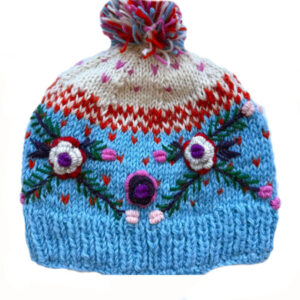 Handmade knit Wool beanie - Hat - Cap Fleece Lining