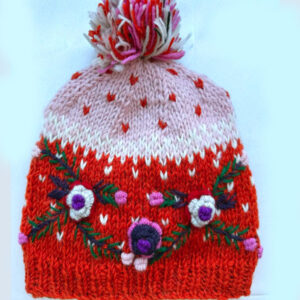 Hand Knitted Wool Fleece Lined Beanie