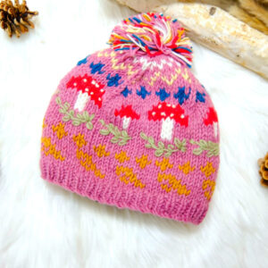 Vibrant Handknit Wool Beanie Cap
