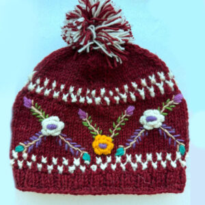 Handmade knit Wool beanie - Hat - Cap Fleece Lining